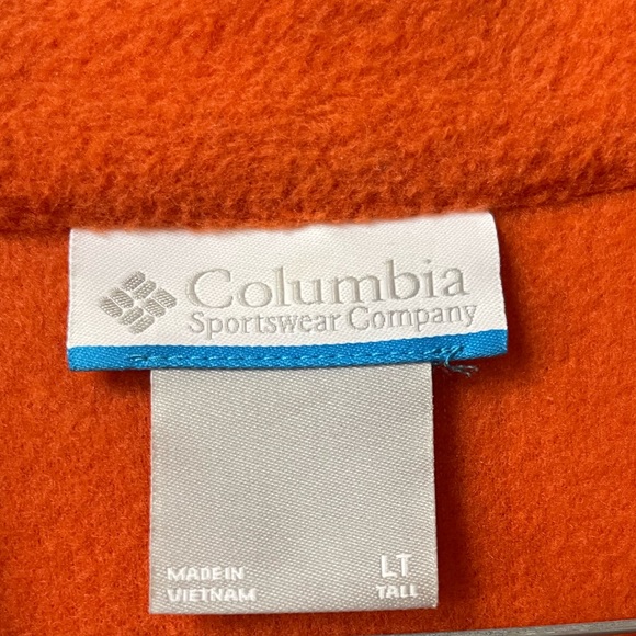 Columbia Large Tall LT orange fleece vest - Picture 2 of 6